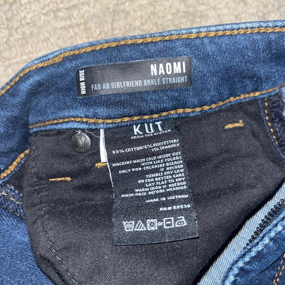 KUT From the Kloth High Rise Girlfriend Ankle Straight Jeans - Picture 4 of 4